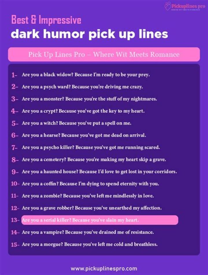 Unleash The Power Of Dark Humor: Discover Irresistible Pickup Lines