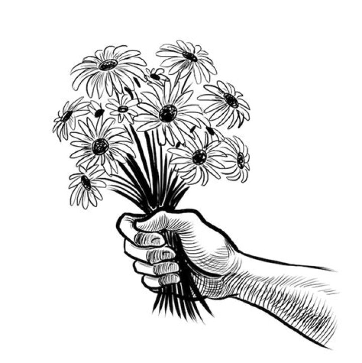 Easy Holding Flowers Drawing Tutorial For Beginners