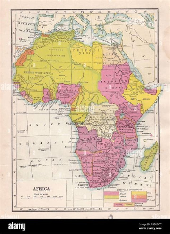 Detailed 1930 Historical Map Of Africa's Territories