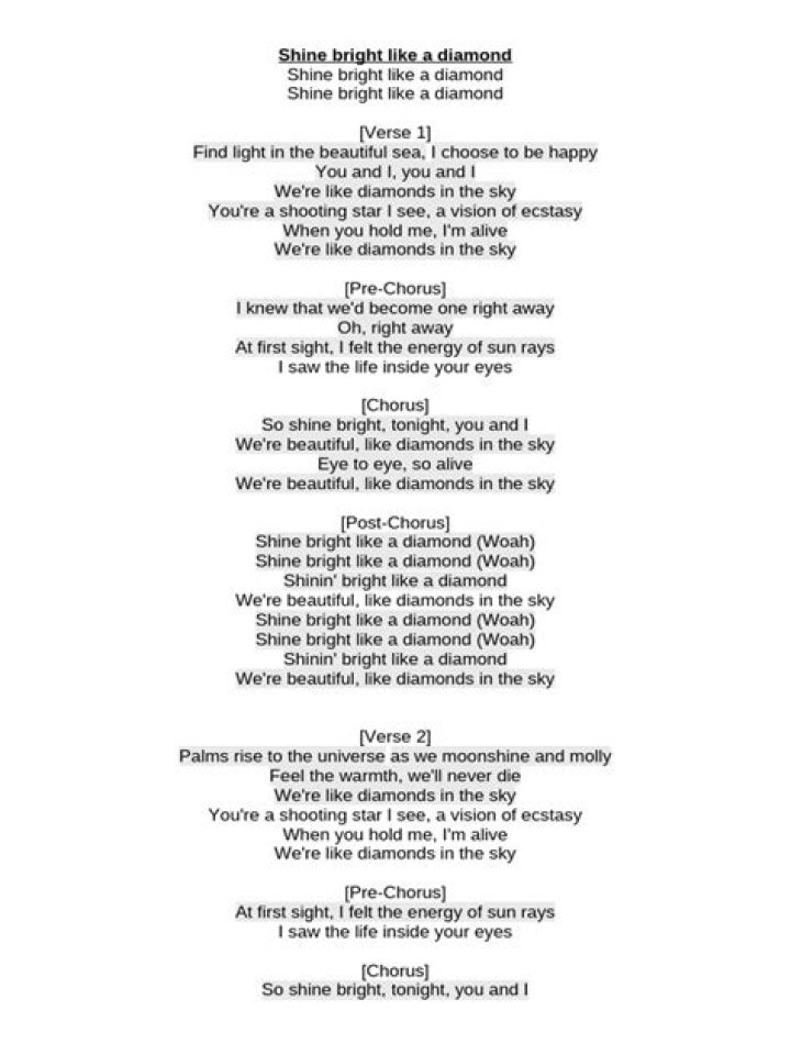 Illuminating The Night: The Meaning Behind "Shine Bright Like A Diamond" Lyrics